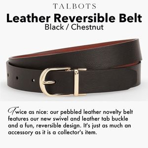 Talbots Accessories - Talbots Belt ~Leather Reversible Black/Chestnut Talbots Accessories - Talbots Belt ~Leather Reversible Black/Chestnut